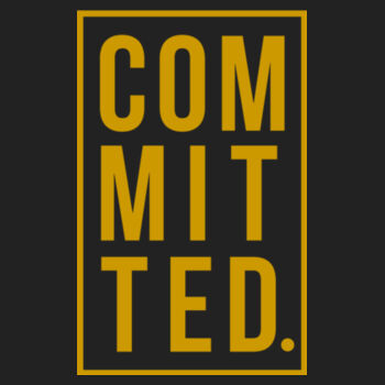 COMMITTED. Midweight Hooded Unisex Sweatshirt (Gold) Design